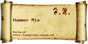 Hammer Mia névjegykártya